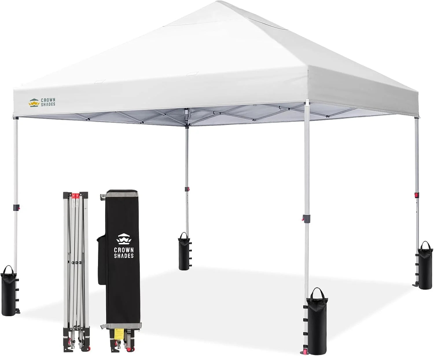 CROWN SHADES 10×10 Pop Up Canopy, Patented CenterLok One Push Tent Canopy, 8 Stakes, 4 Ropes (10×10 bifanuoyard - Image 10