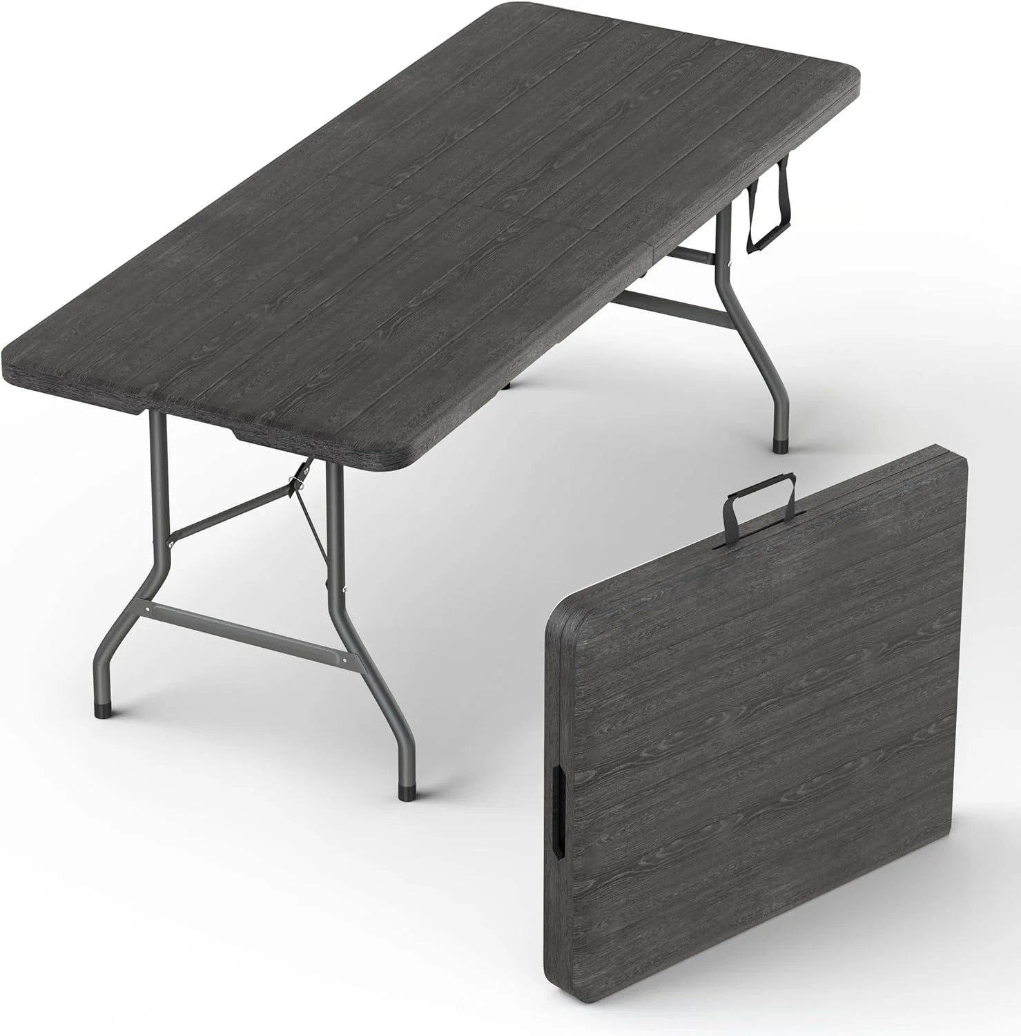 Our Modern Space 8 Feet Foldable Table with Built in Handle & Steel Legs, Heavy Duty Portable bifanuoyard - Image 9