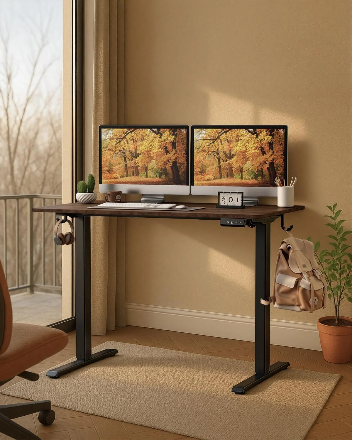 New Arrivals BEAUTY Electric Standing Desk 48 x 24, Height Adjustable 28-46 - Image 2