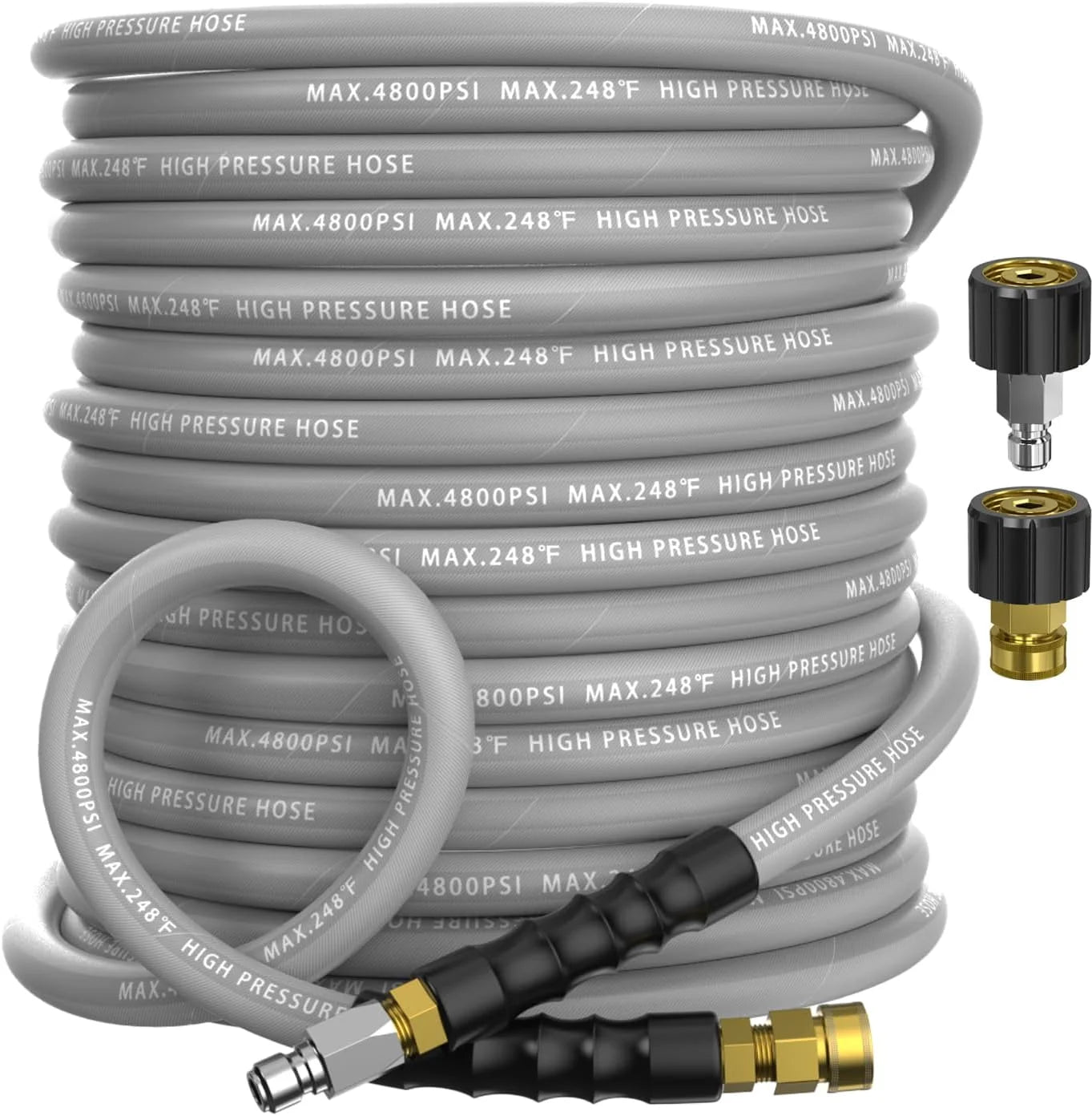 3/8 Pressure Washer Hose 50FT 4800 PSI, Kink Resistant Steel Braided Layer & NonMarking Rubber for Hot/Cold - Image 7