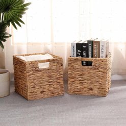 Alternative view of New Arrivals Wicker Storage Basket with Handles, 11x11in, 2 Pack, Handwoven Storage Bins for Organizing Storage