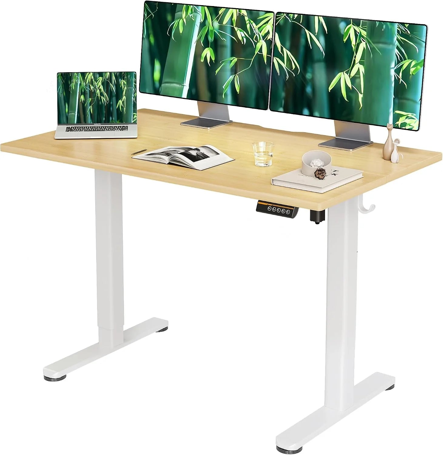 New Arrivals Electric Standing Desk, Adjustable Height Stand up Desk, 24x48 Inches Sit Stand Home Office Desk with Splice - Image 6