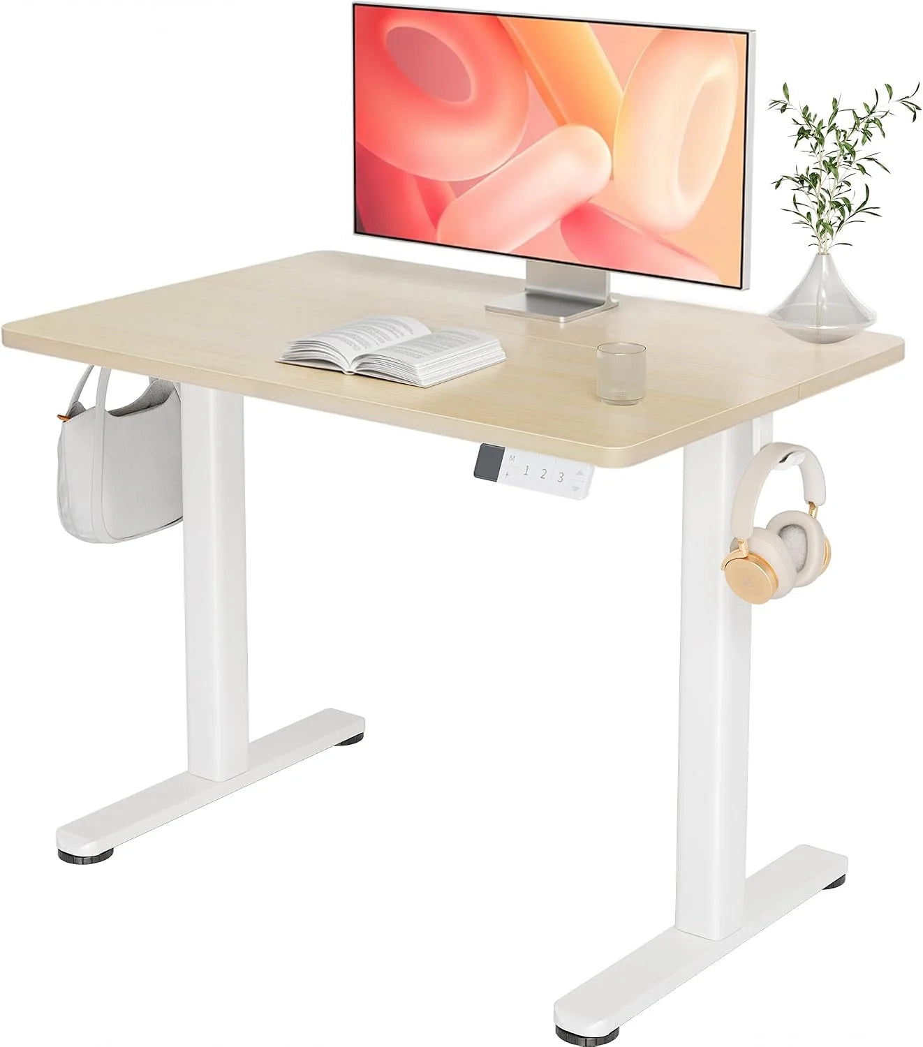 New Arrivals Electric Standing Desk, Adjustable Height Stand up Desk, 24x48 Inches Sit Stand Home Office Desk with Splice - Image 18