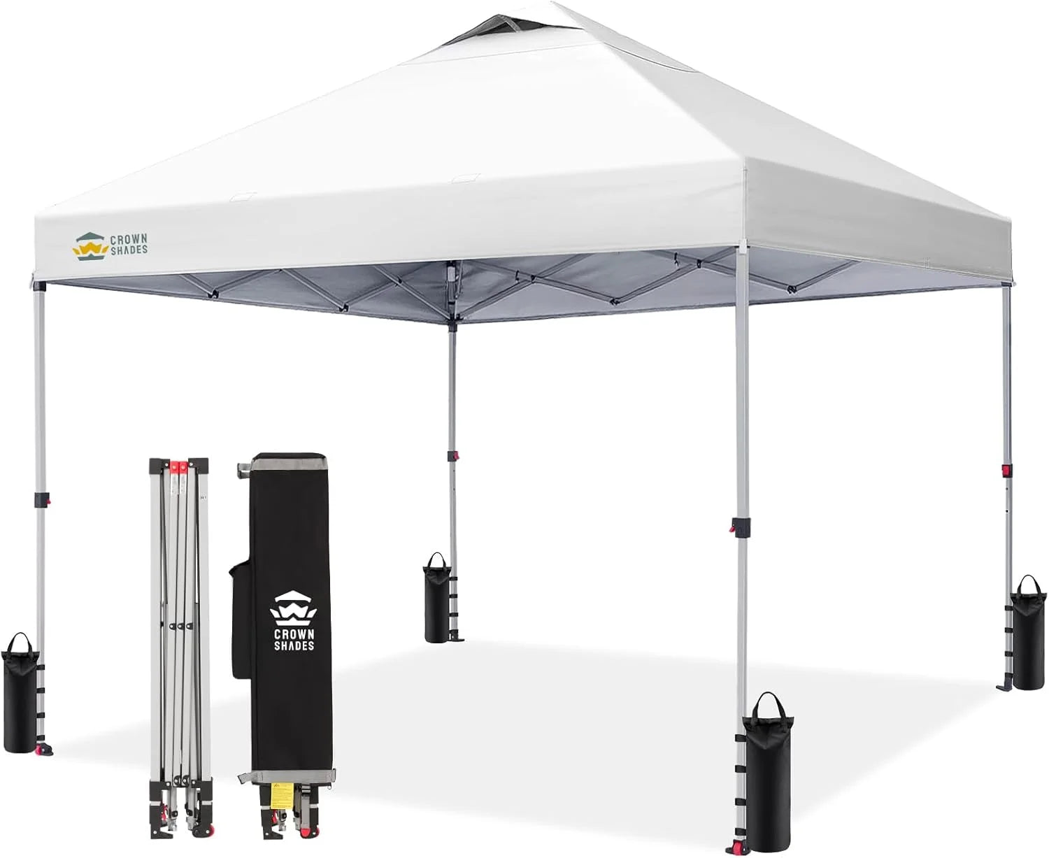 CROWN SHADES 10×10 Pop Up Canopy, Patented CenterLok One Push Tent Canopy, 8 Stakes, 4 Ropes (10×10 bifanuoyard - Image 35