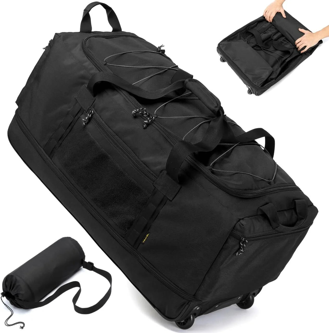Laripwit Collapsible Duffle Bag with Wheels 130-170L Extra Large Expandable Travel Duffel Bag for Men Women Heavy Duty bifanuoyard - Image 2