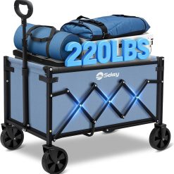 Alternative view of Sekey Wagon Cart with Wheels with 220LBS Capacity,Heavy Duty Wagon Carts Foldable,Lightweight Utility Portable Cart for Grocery