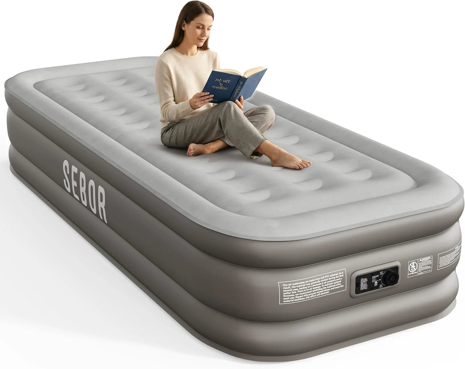 New Arrivals Air Mattress Queen with Built-in Pump 18, Comfortable Self-Inflating Blow up Mattress with High-Speed Pump - Image 3