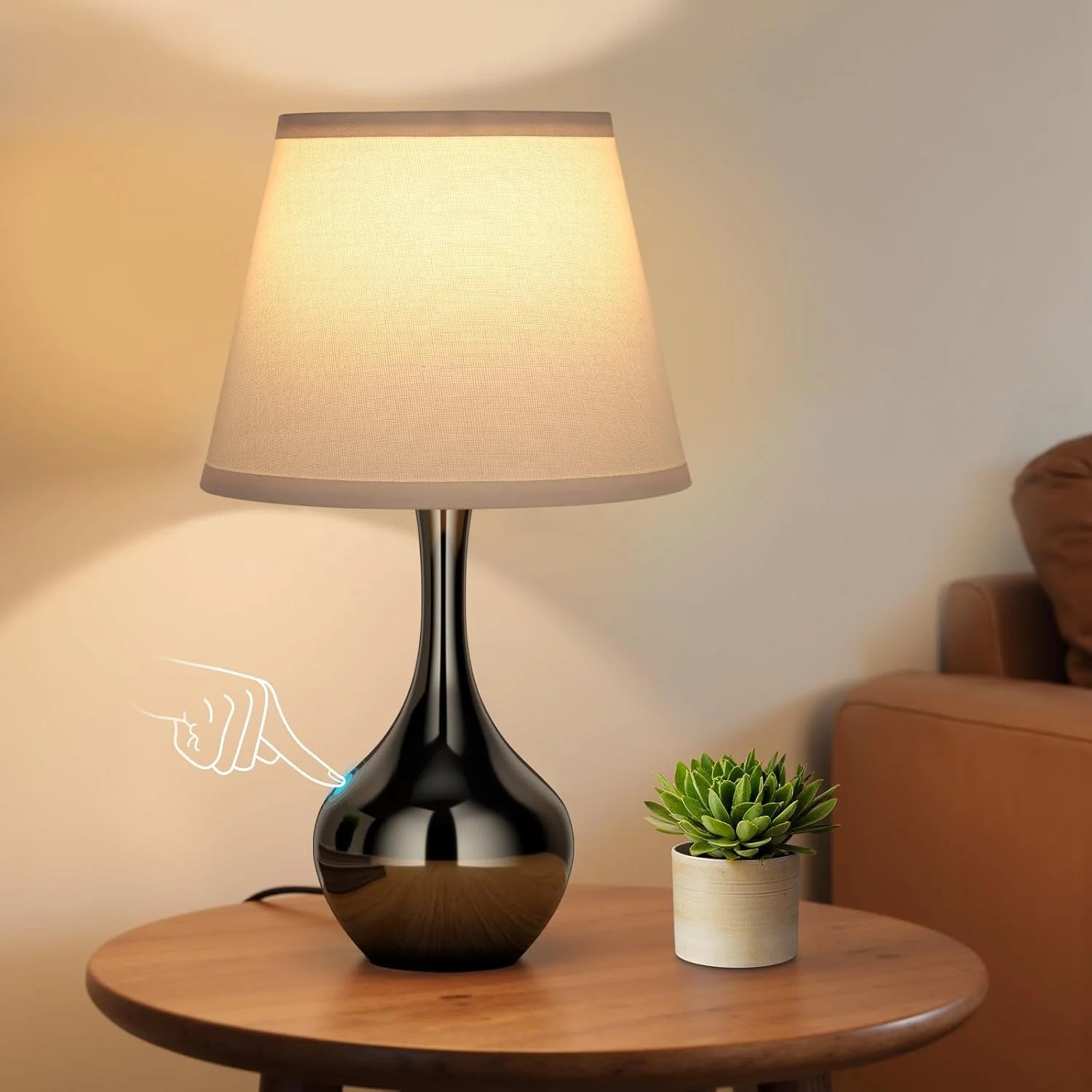 Touch Table Lamp, Dimmable, Bulb Included, Wood-Paint Desk Lamp for Kids Room - Image 8