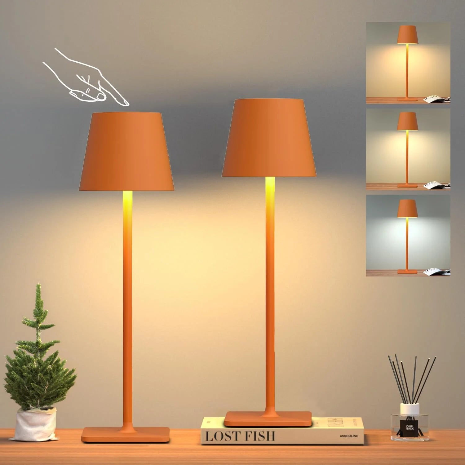 Yogaret 4 Pack Gold Rechargeable Led Cordless Table Lamps bifanuoyard - Image 9