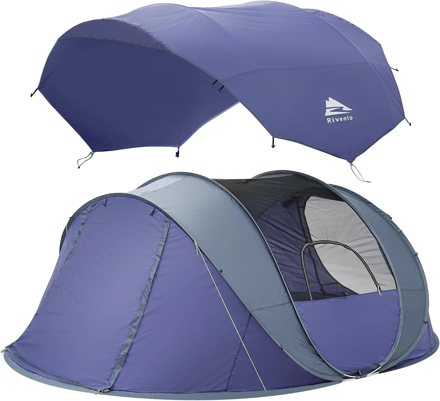4/6 Person Easy Pop Up Tent, Camping Tent with Skylight and Rainfly, Waterproof bifanuoyard