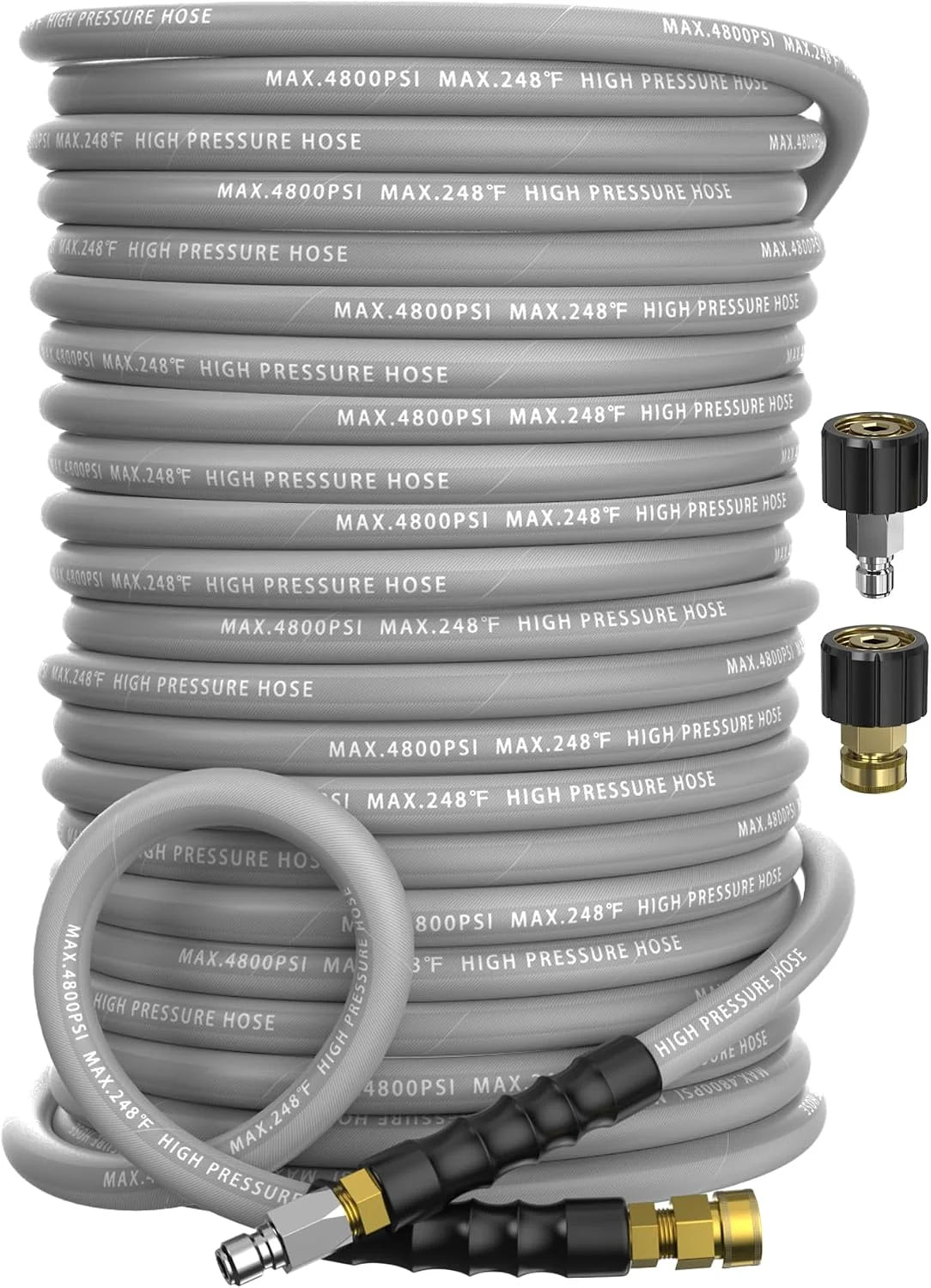 3/8 Pressure Washer Hose 50FT 4800 PSI, Kink Resistant Steel Braided Layer & NonMarking Rubber for Hot/Cold - Image 4