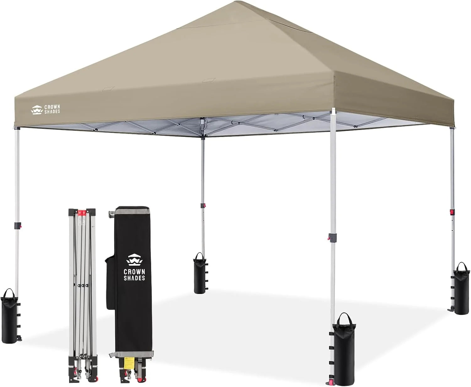 CROWN SHADES 10×10 Pop Up Canopy, Patented CenterLok One Push Tent Canopy, 8 Stakes, 4 Ropes (10×10 bifanuoyard - Image 11