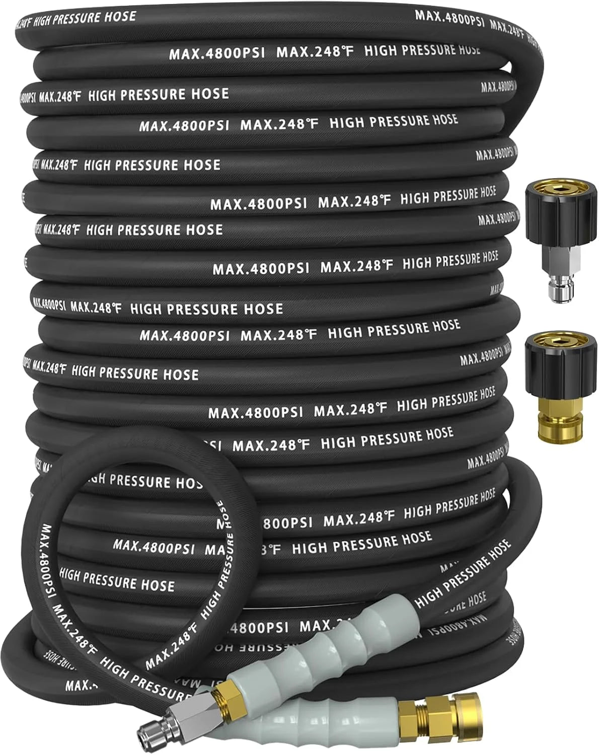3/8 Pressure Washer Hose 50FT 4800 PSI, Kink Resistant Steel Braided Layer & NonMarking Rubber for Hot/Cold - Image 10