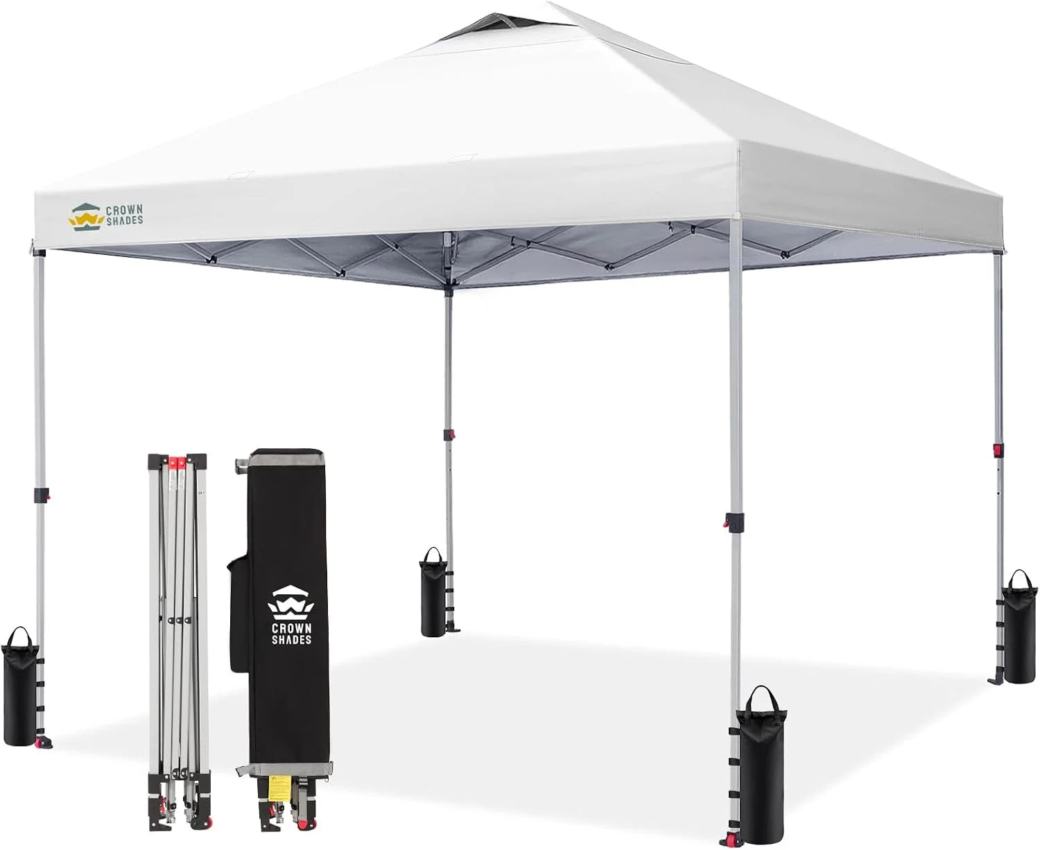 CROWN SHADES 10×10 Pop Up Canopy, Patented CenterLok One Push Tent Canopy, 8 Stakes, 4 Ropes (10×10 bifanuoyard - Image 25