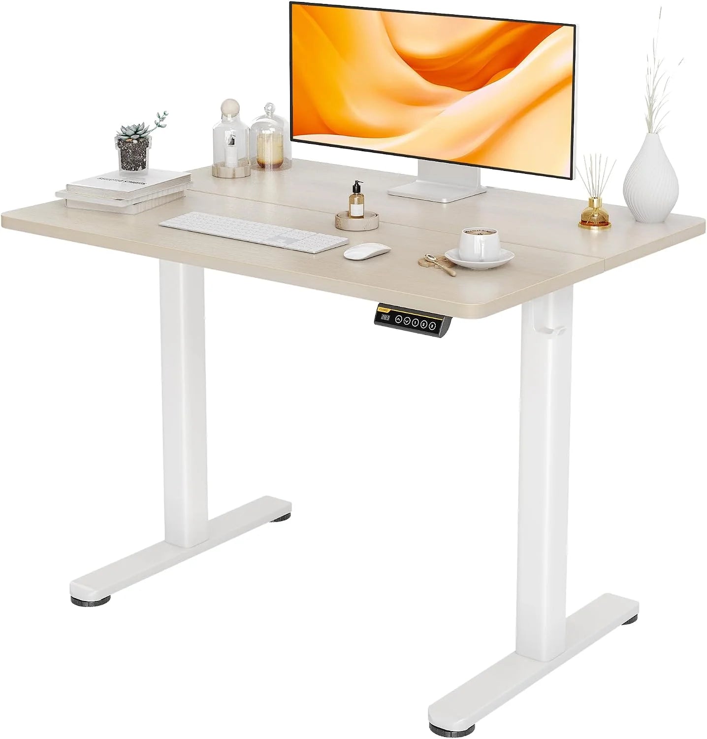 New Arrivals Electric Standing Desk, Adjustable Height Stand up Desk, 24x48 Inches Sit Stand Home Office Desk with Splice - Image 16