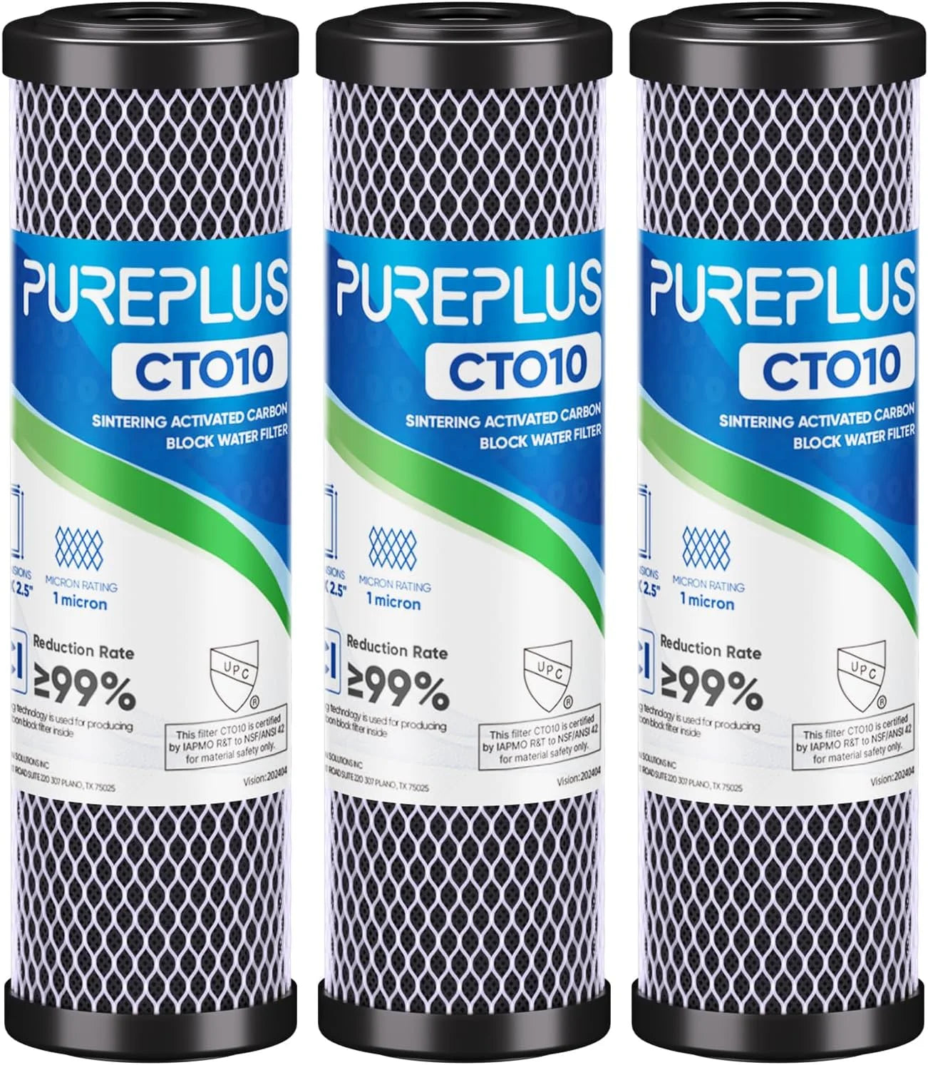 New Arrivals Micron 2.5 x 10 Whole House CTO Carbon Water Filter Cartridge Replacement for Under Sink Water Filter System - Image 3