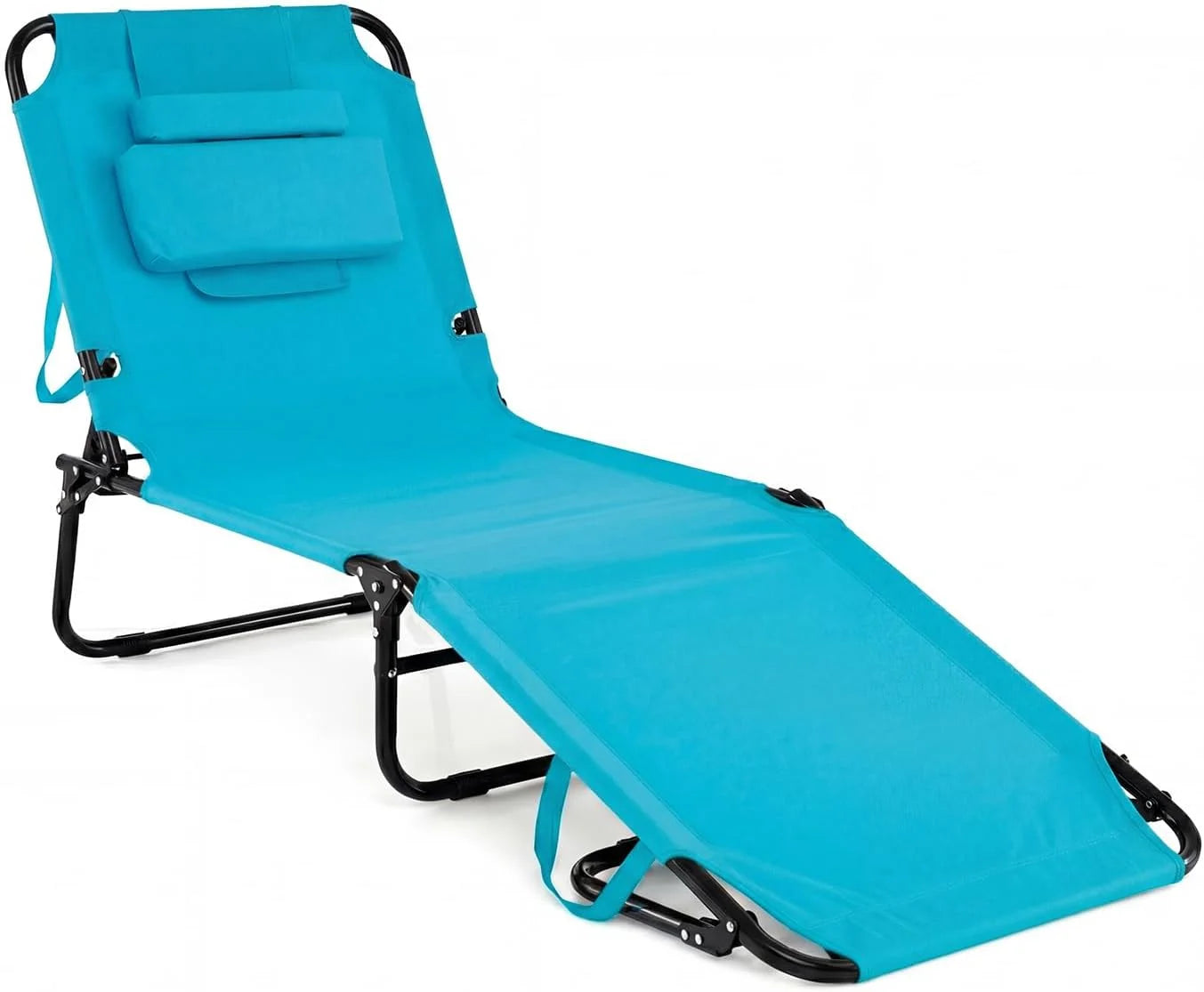 New Arrivals Beach Lounge Chair, Sunbathing Chair Patio Lounge Chair Folding Adjustable Recliner with Hole for Face