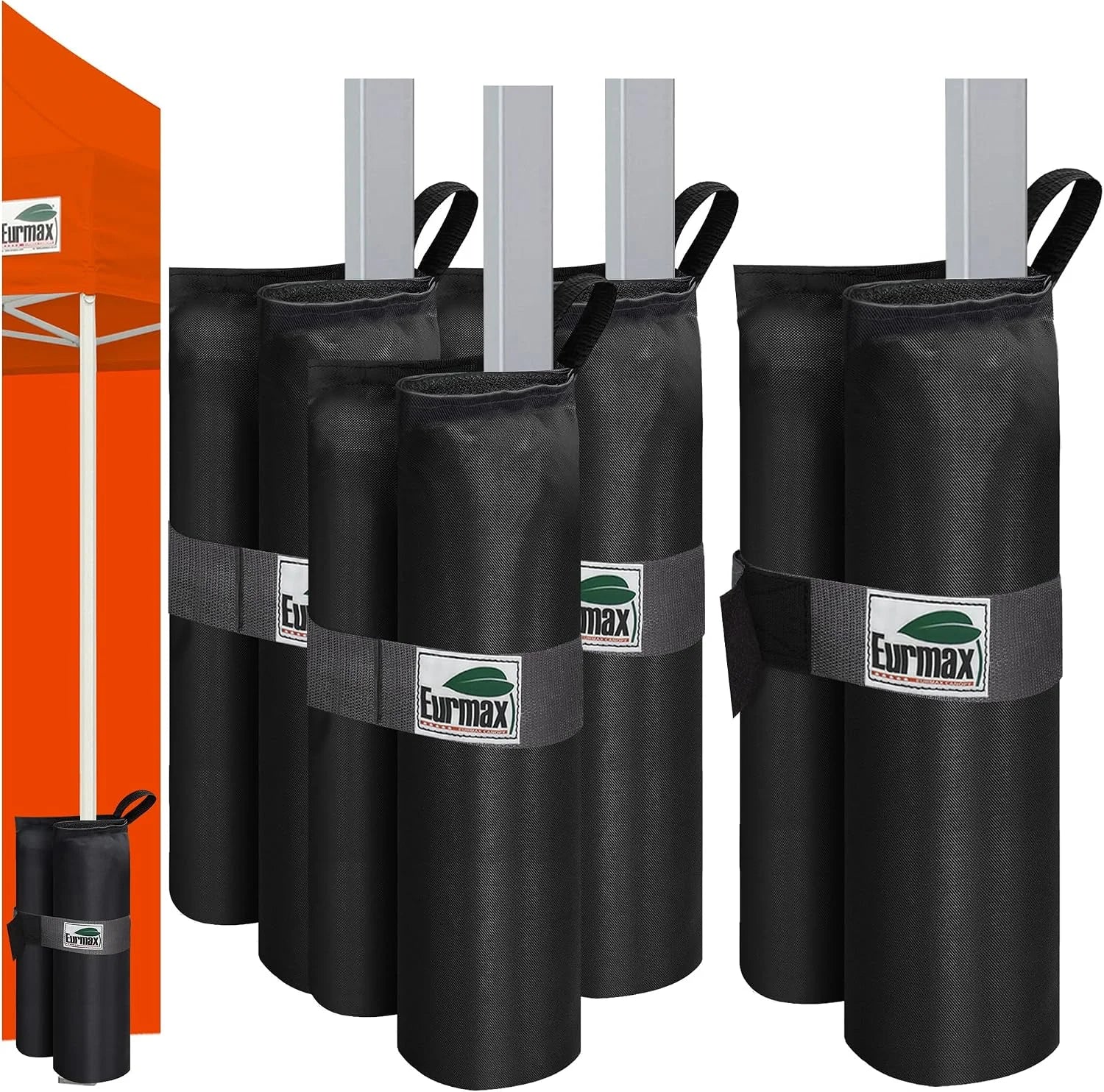 New Arrivals USA 4-Pack 150LBS Capacity Universal Canopy Weight Bags, Heavy Duty Windproof Sandbags with All-Around Wrap Design