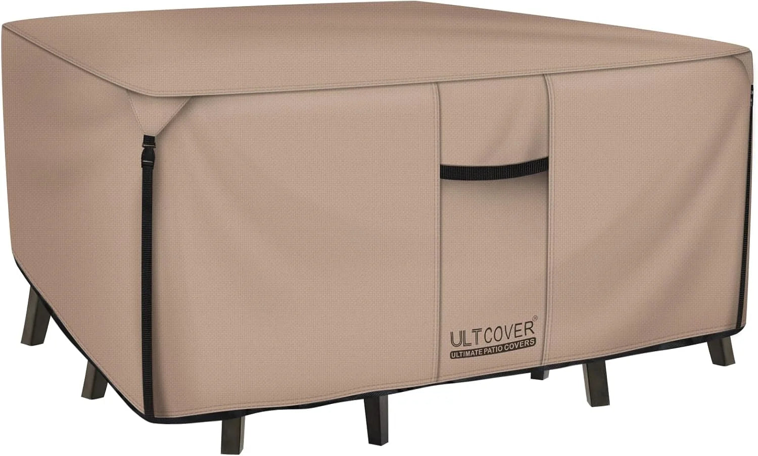 New Arrivals ULTCOVER Rectangular Patio Heavy Duty Table Cover " 600D Tough Canvas Waterproof Outdoor Dining Table and Chairs General Purpose Furniture Cover