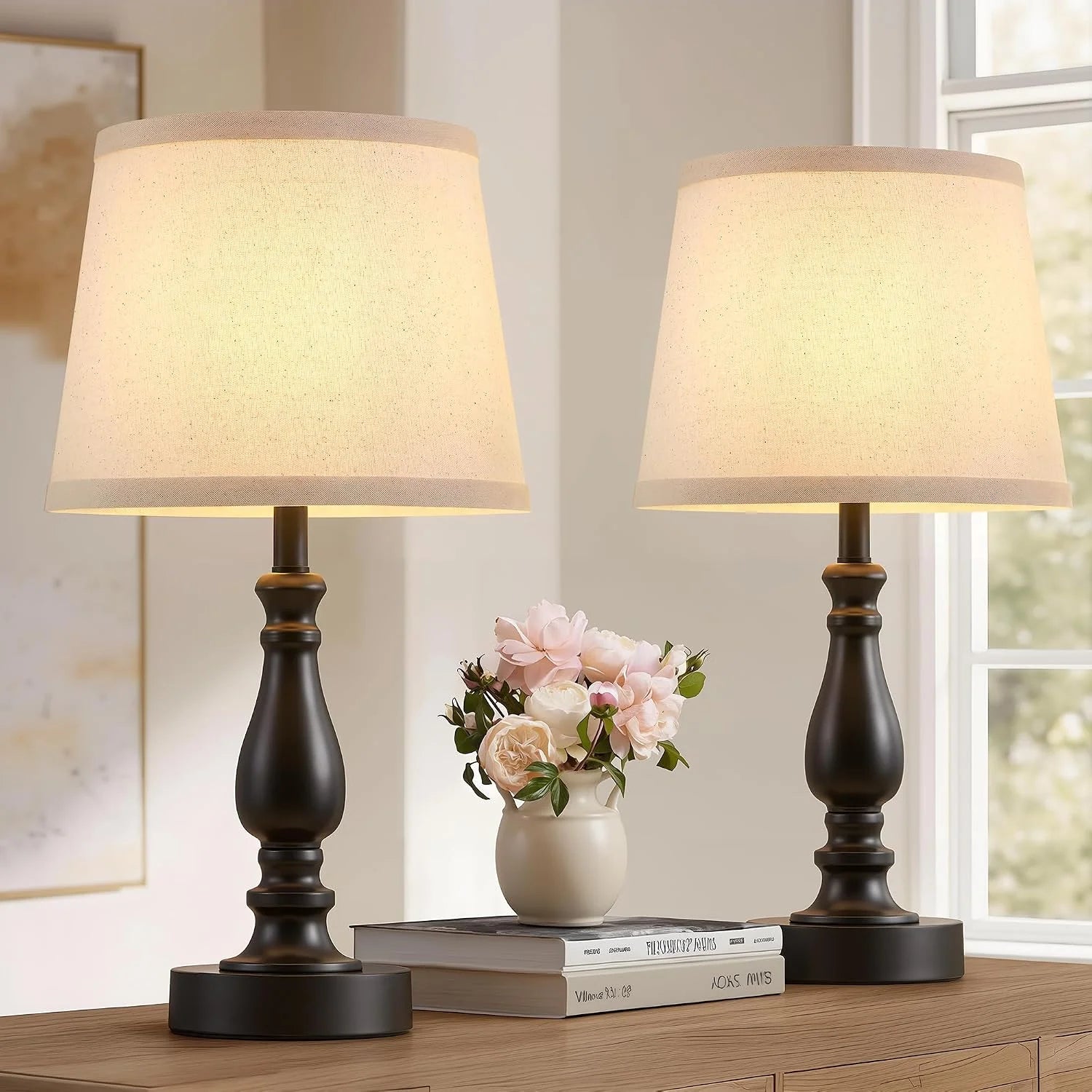 Lamps for Bedroom Set of 2, Dimmable, Bulb Included - Image 2