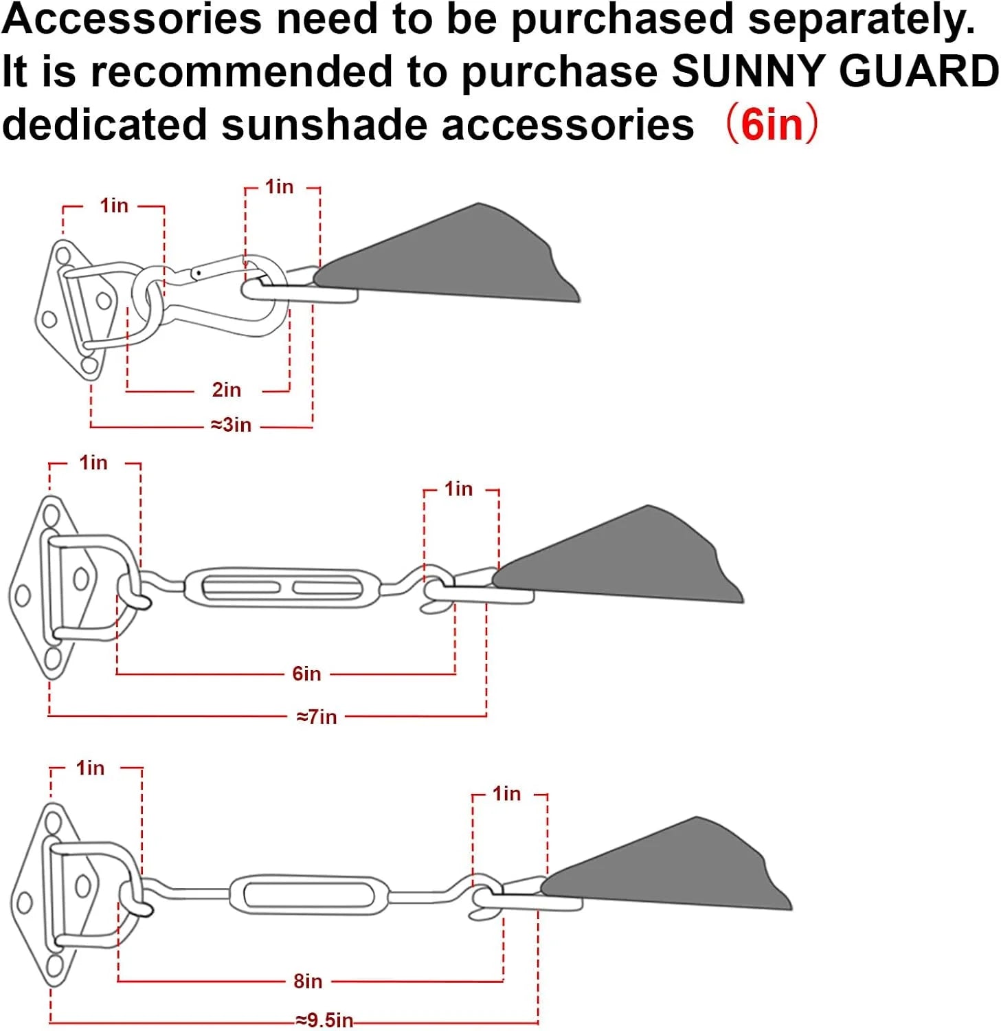 New Arrivals GUARD 10" x 13" Rectangle Shade Sail 95% UV Block Outdoor Canopy - Image 3