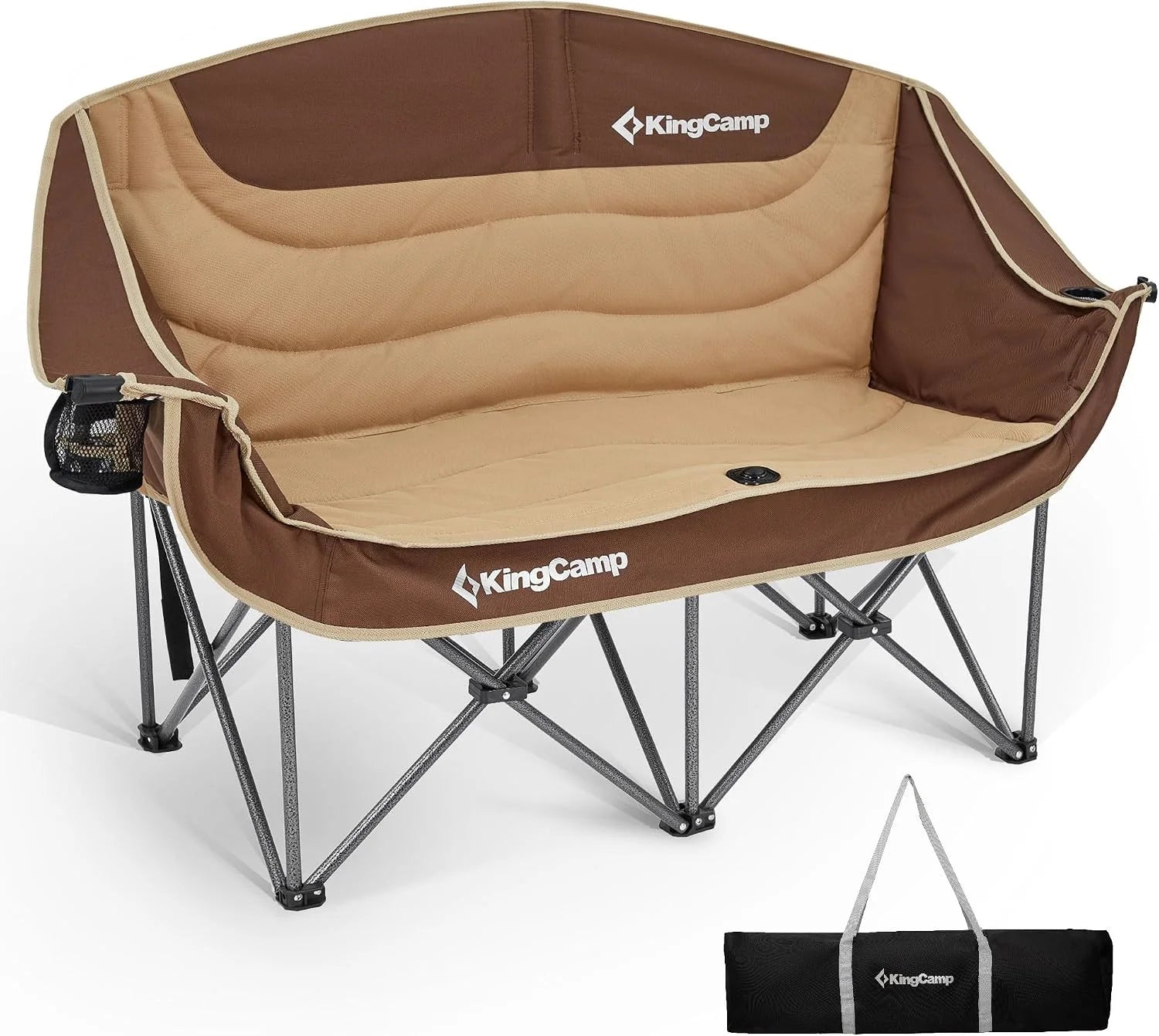 New Arrivals Double Camping Chair, Oversized Heavy Duty 660lbs Loveseat for Adults Portable Folding XL 2 Person Couch Padded - Image 6