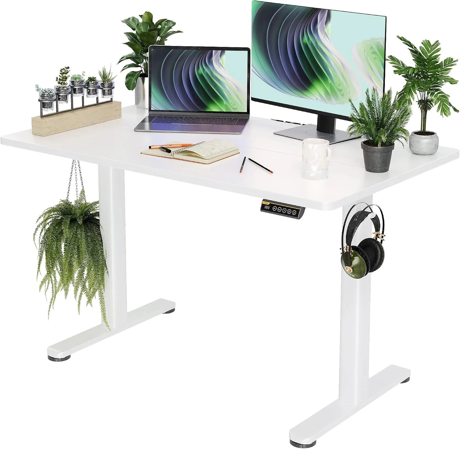 New Arrivals Electric Standing Desk, Adjustable Height Stand up Desk, 24x48 Inches Sit Stand Home Office Desk with Splice - Image 27