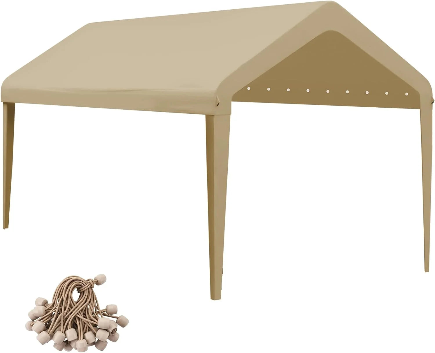 New Arrivals 10×20 FT Car Canopy Replacement Cover, 800D Waterproof & UV, Beige - Image 3