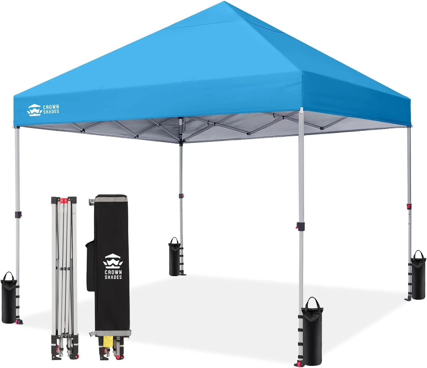 CROWN SHADES 10×10 Pop Up Canopy, Patented CenterLok One Push Tent Canopy, 8 Stakes, 4 Ropes (10×10 bifanuoyard - Image 30