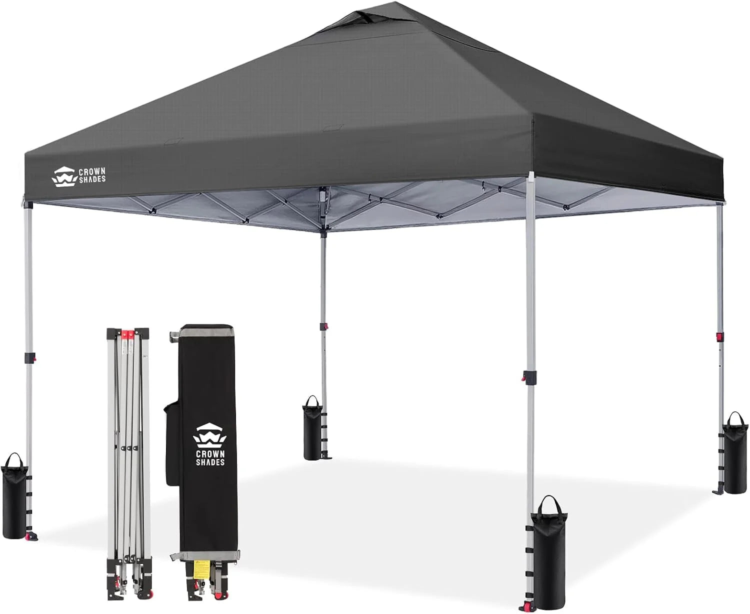 CROWN SHADES 10×10 Pop Up Canopy, Patented CenterLok One Push Tent Canopy, 8 Stakes, 4 Ropes (10×10 bifanuoyard - Image 4
