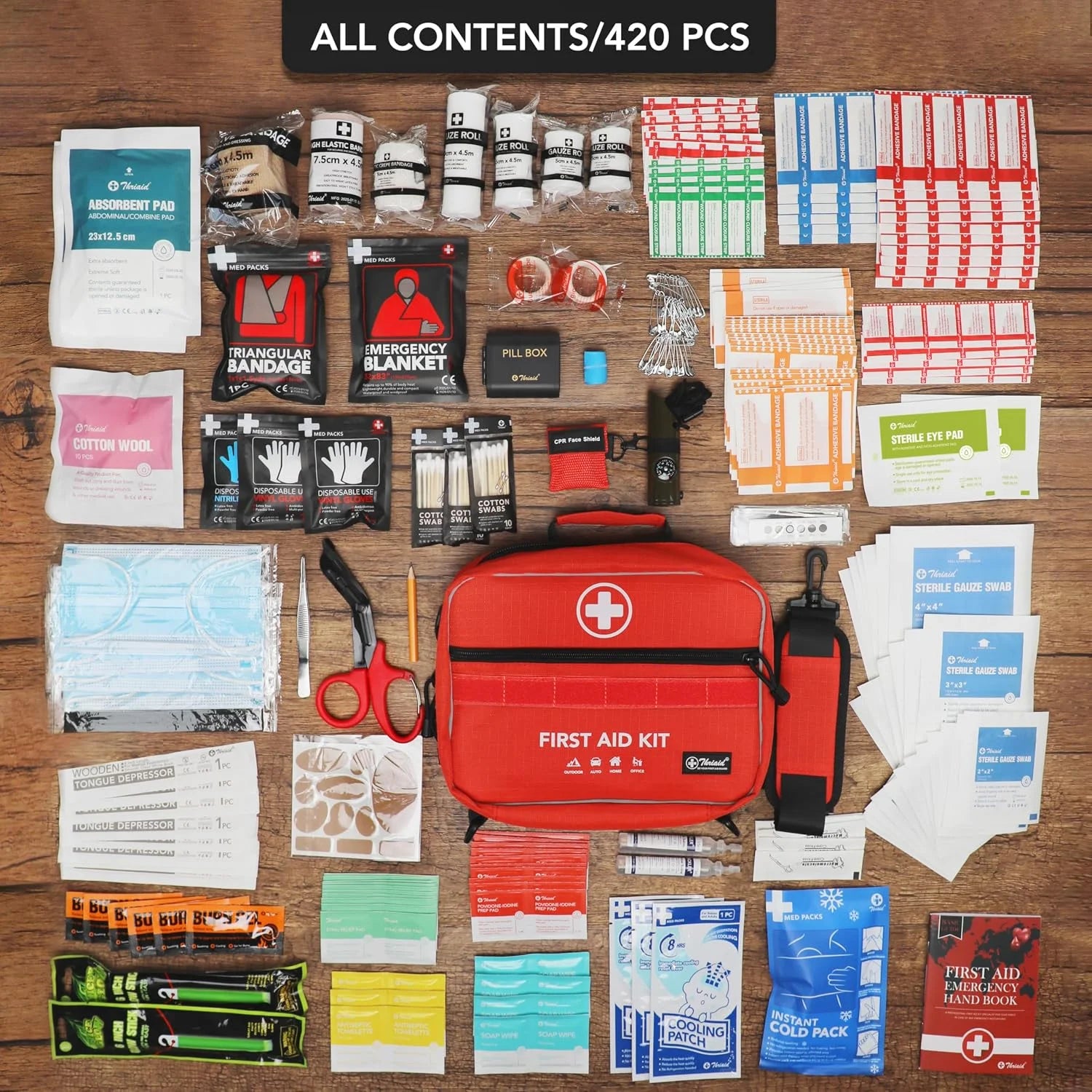 New Arrivals First Aid Kit, Well-Organized Premium Waterproof Compact Trauma Medical Kits for Any Emergencies - Image 5