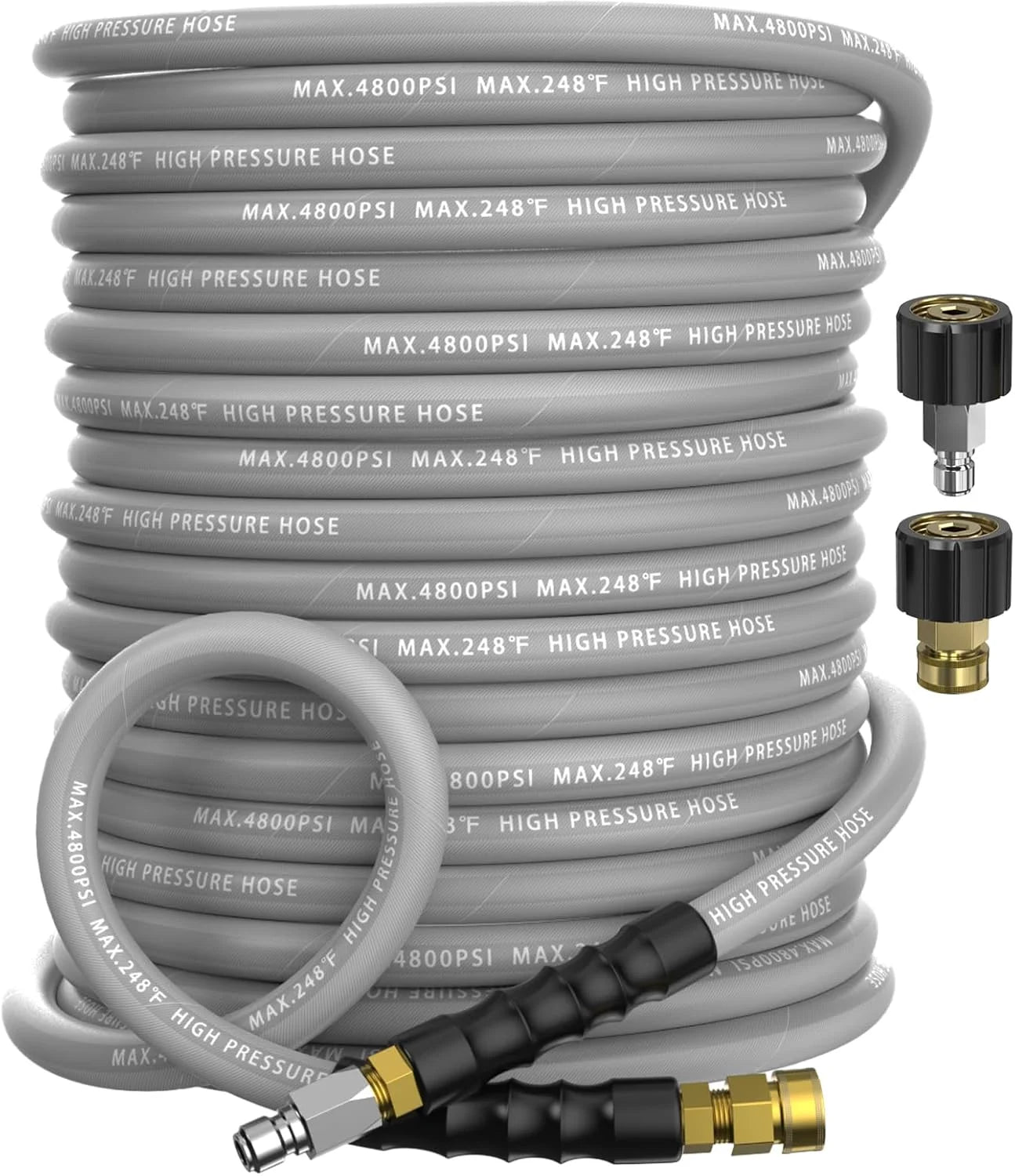 3/8 Pressure Washer Hose 50FT 4800 PSI, Kink Resistant Steel Braided Layer & NonMarking Rubber for Hot/Cold - Image 3