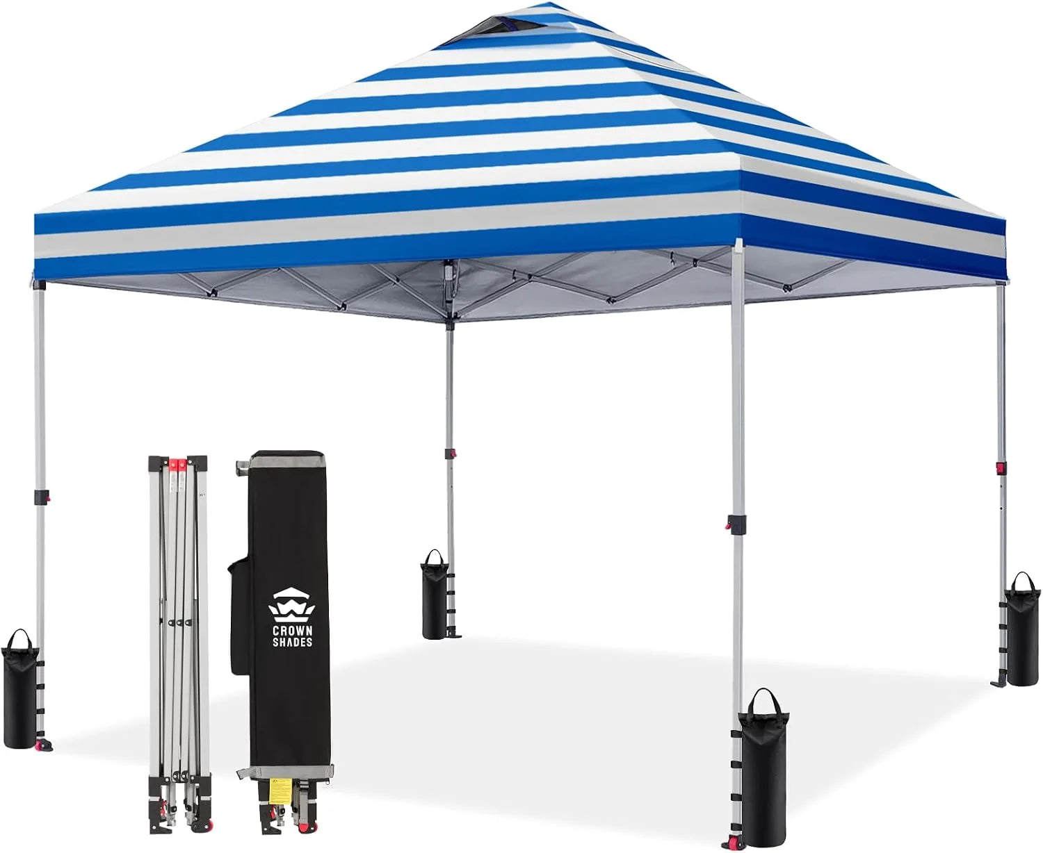 CROWN SHADES 10×10 Pop Up Canopy, Patented CenterLok One Push Tent Canopy, 8 Stakes, 4 Ropes (10×10 bifanuoyard - Image 24