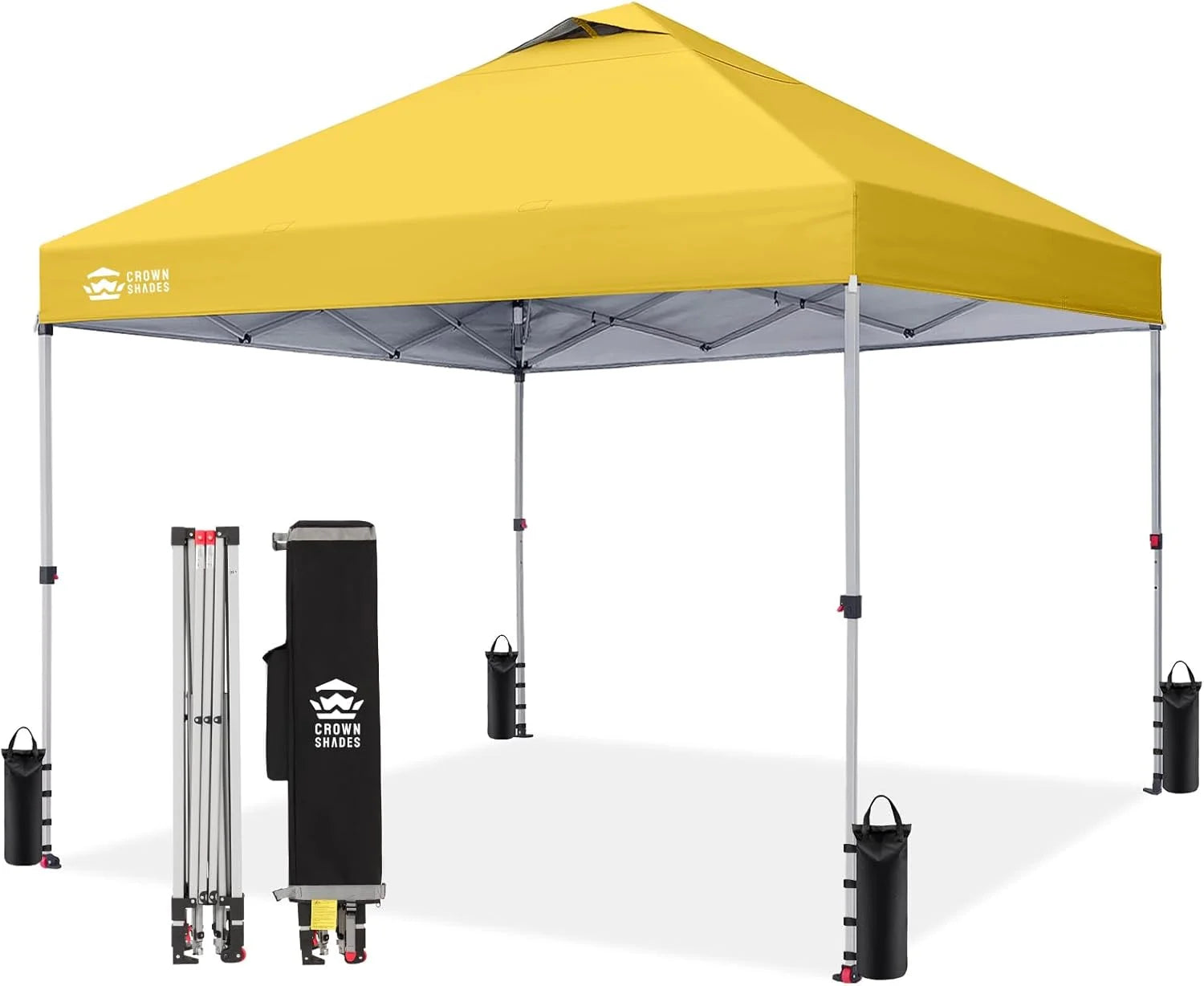 CROWN SHADES 10×10 Pop Up Canopy, Patented CenterLok One Push Tent Canopy, 8 Stakes, 4 Ropes (10×10 bifanuoyard - Image 19