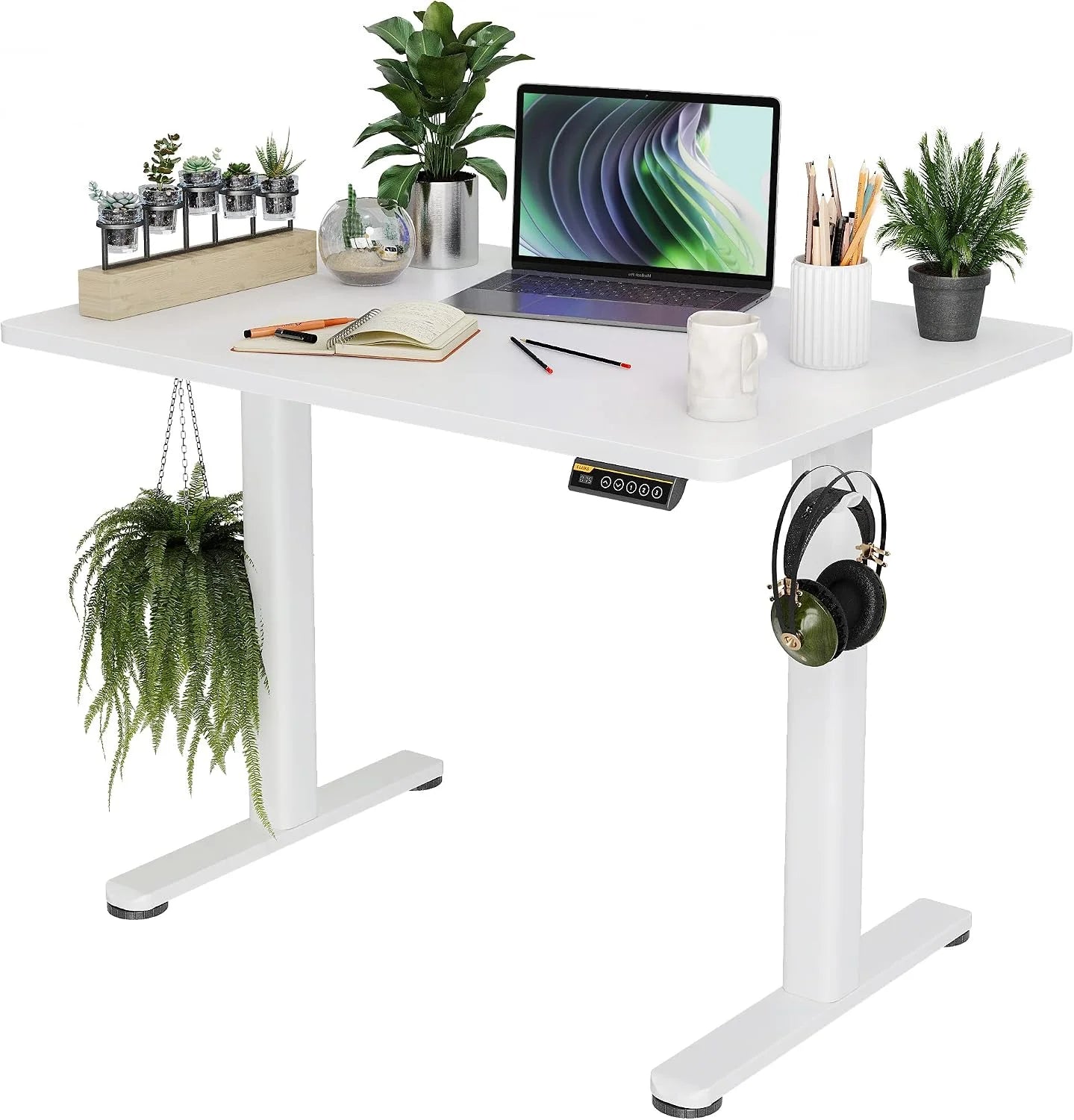 New Arrivals Electric Standing Desk, Adjustable Height Stand up Desk, 24x48 Inches Sit Stand Home Office Desk with Splice - Image 2