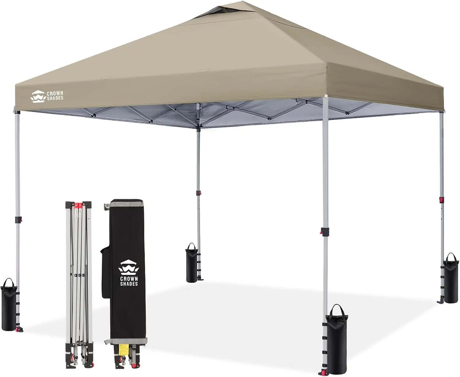 CROWN SHADES 10×10 Pop Up Canopy, Patented CenterLok One Push Tent Canopy, 8 Stakes, 4 Ropes (10×10 bifanuoyard - Image 20