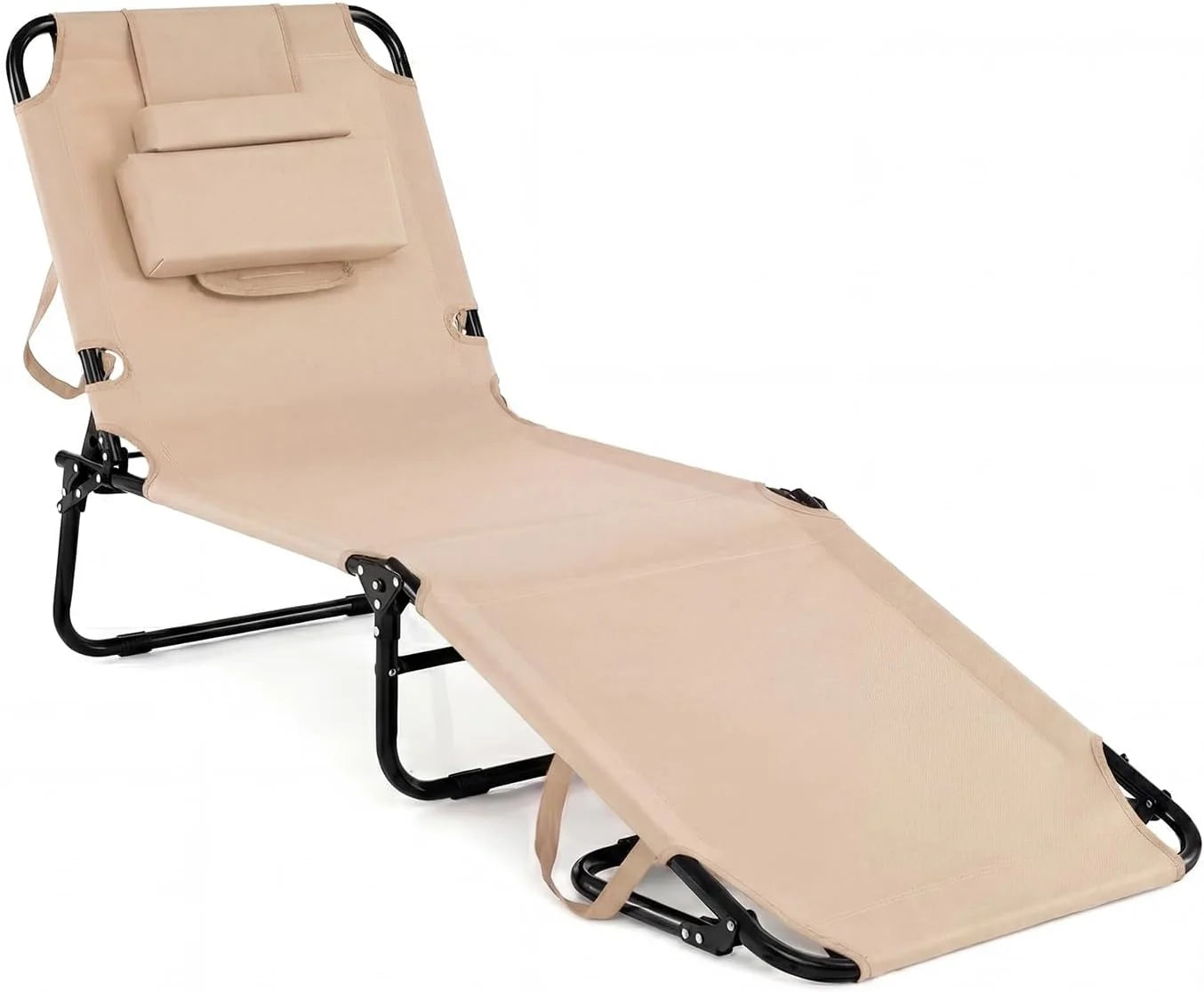 New Arrivals Beach Lounge Chair, Sunbathing Chair Patio Lounge Chair Folding Adjustable Recliner with Hole for Face - Image 3