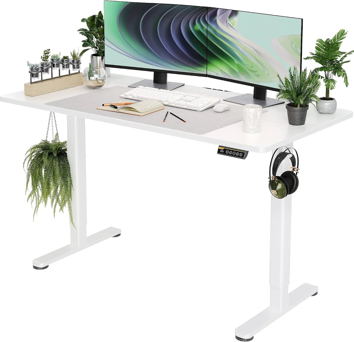 New Arrivals Electric Standing Desk, Adjustable Height Stand up Desk, 24x48 Inches Sit Stand Home Office Desk with Splice - Image 7