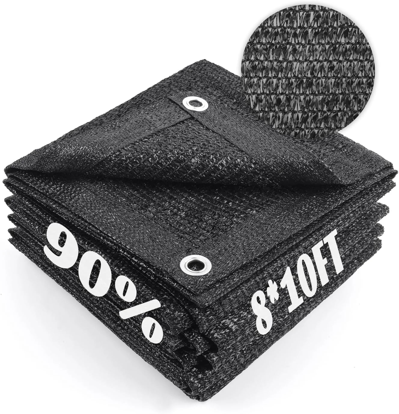 New Arrivals Area Sun Shade Cloth with Grommets for Garden, 55% 6.5x10ft, Black - Image 3