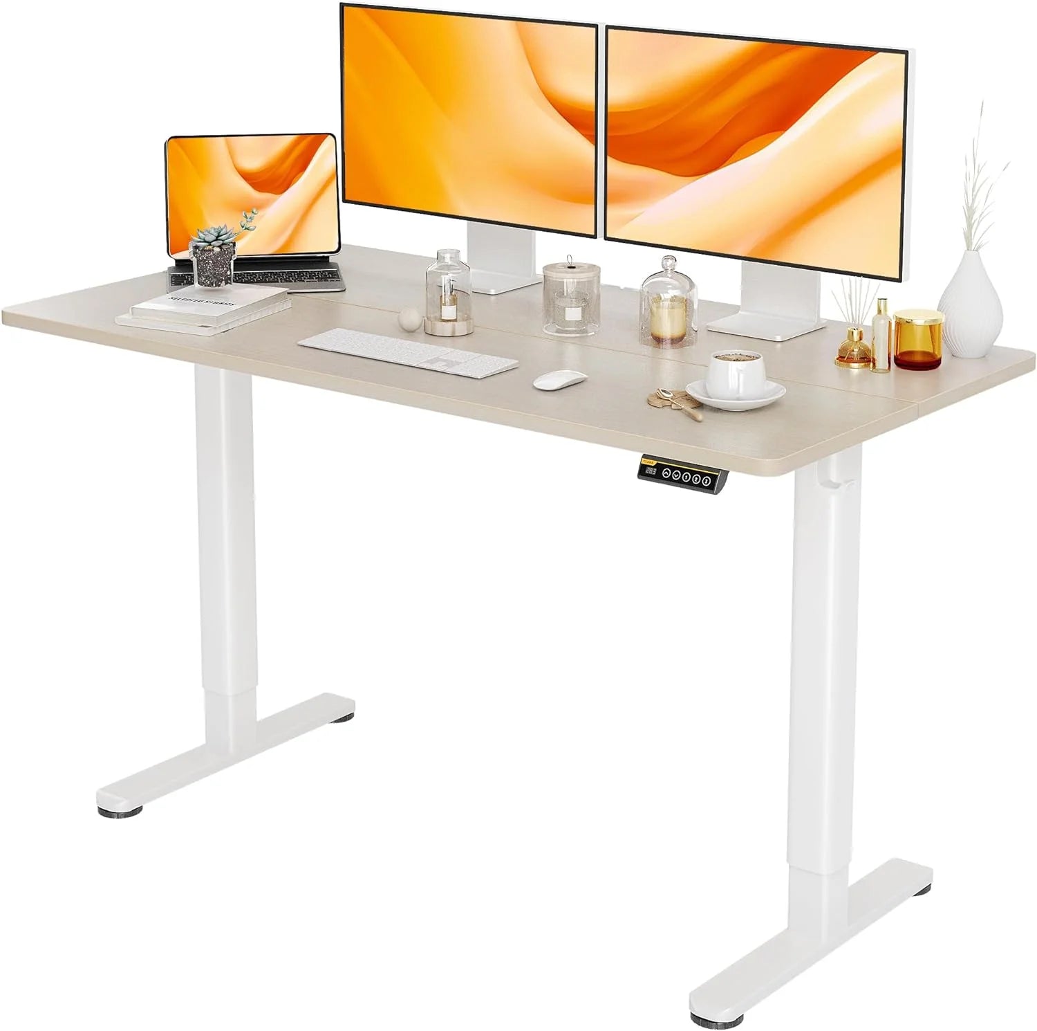 New Arrivals Electric Standing Desk, Adjustable Height Stand up Desk, 24x48 Inches Sit Stand Home Office Desk with Splice - Image 20