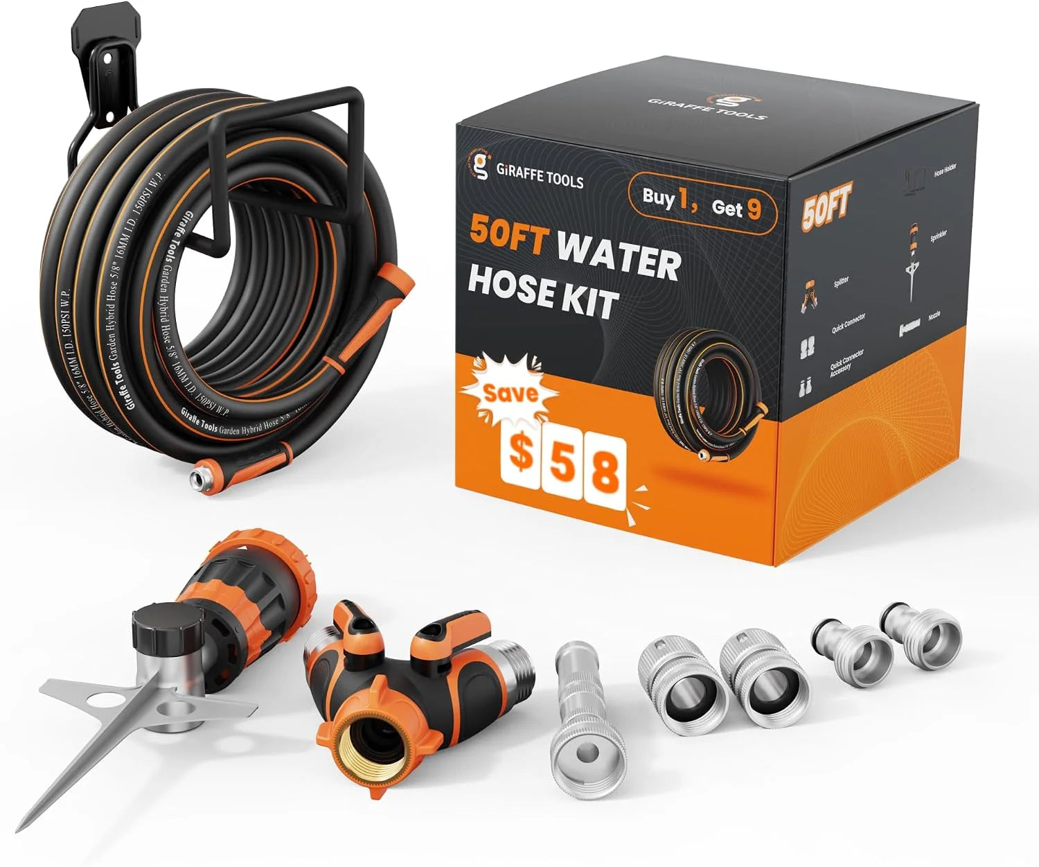New Arrivals Garden Hose 5/8, Water Hose Heavy Duty, 100ft Male to Female Fittings, Burst 600 PSI - Image 10