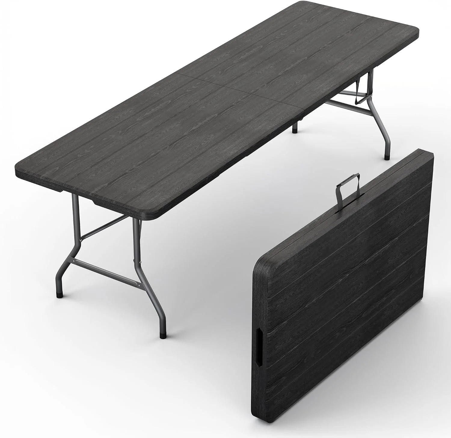 Our Modern Space 8 Feet Foldable Table with Built in Handle & Steel Legs, Heavy Duty Portable bifanuoyard - Image 8