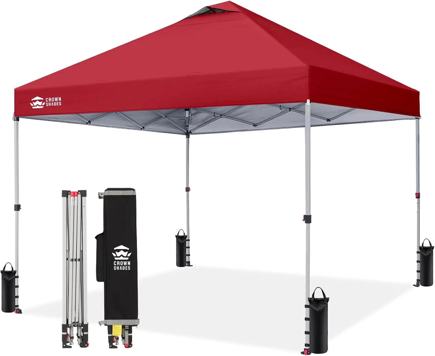 CROWN SHADES 10×10 Pop Up Canopy, Patented CenterLok One Push Tent Canopy, 8 Stakes, 4 Ropes (10×10 bifanuoyard - Image 34