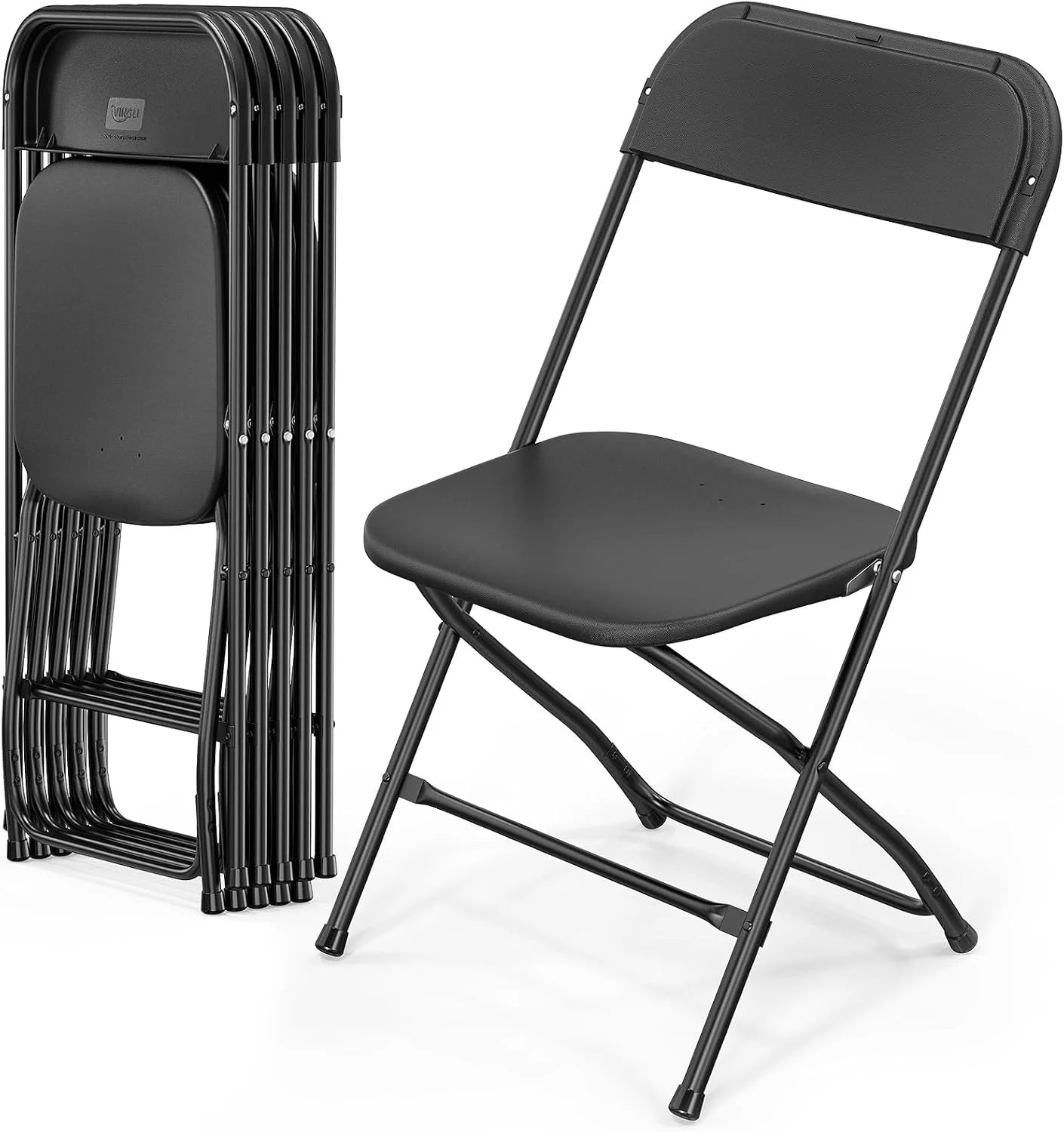 10 Pack White Plastic Folding Chair, Indoor Outdoor Portable Stackable Commercial Seat with Steel Frame 350lb. - Image 16