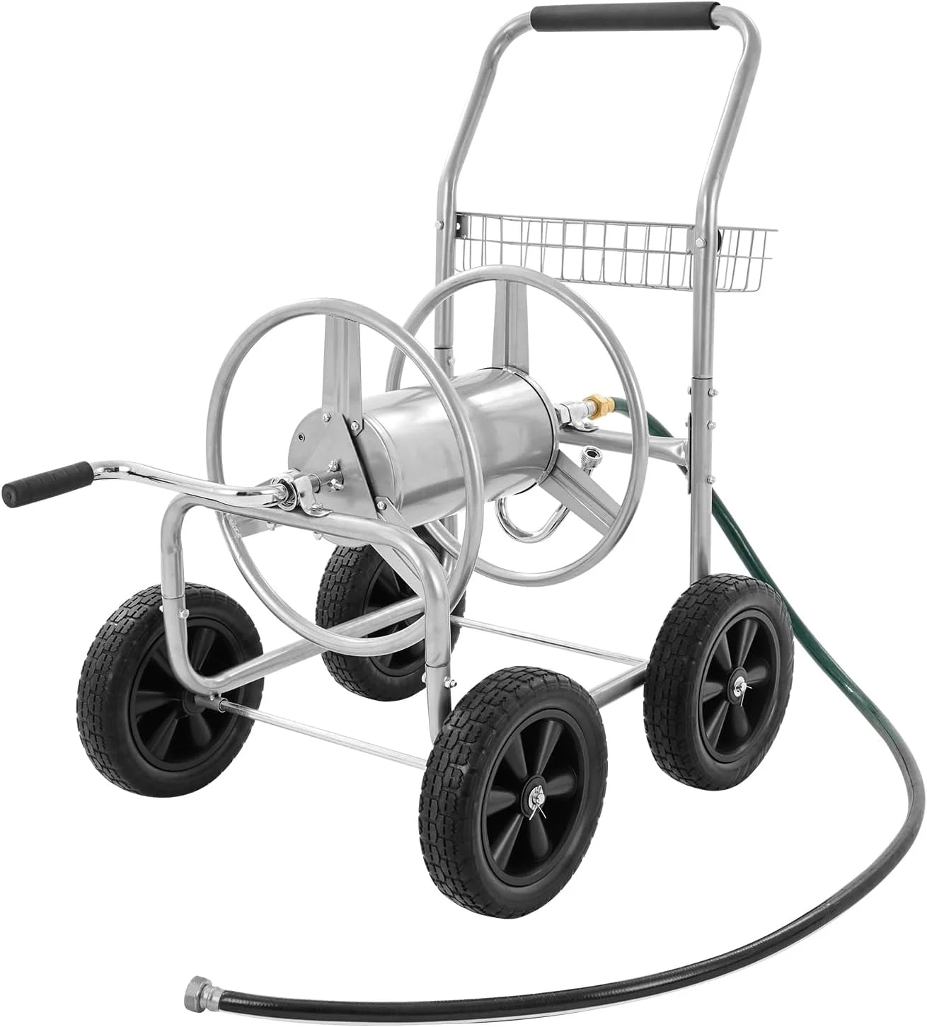 New Arrivals Hose Reel Cart, Hold Up to 250 ft of 5/8鈥欌€?Hose, Garden Water Hose Carts Mobile Tools with 4 Wheels - Image 3