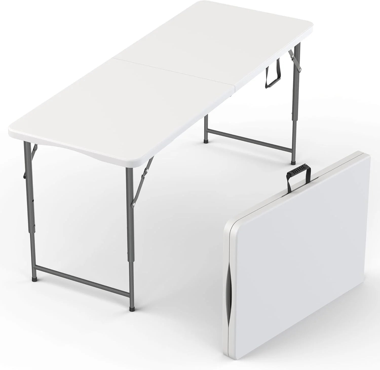 Our Modern Space 8 Feet Foldable Table with Built in Handle & Steel Legs, Heavy Duty Portable bifanuoyard - Image 4